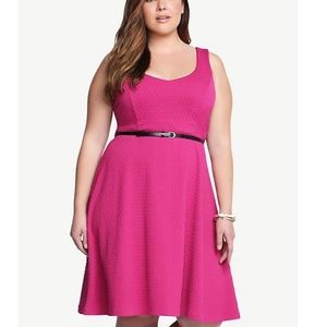 Torrid Size 1 Pink Textured Skater Dress